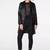 Women’s black leather trench coat western-inspired full sleeve coat