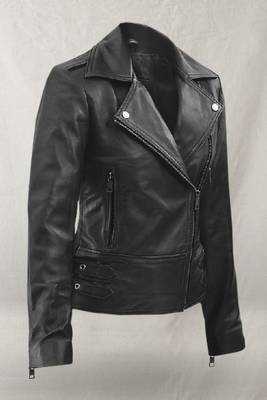 Women’s black leather trench coat full sleeve coat 1