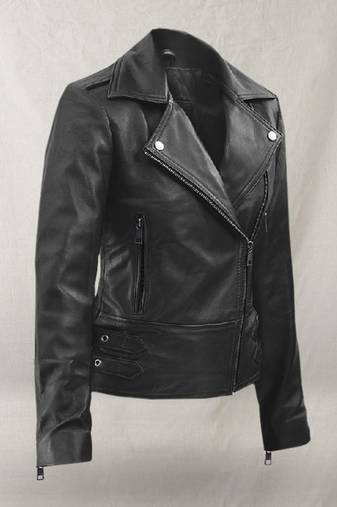Women’s black leather trench coat full sleeve coat