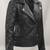 Women’s black leather trench coat full sleeve coat