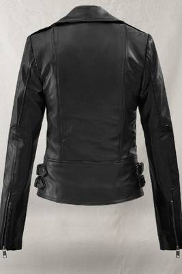 Women’s black leather trench coat full sleeve coat 2