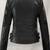 Women’s black leather trench coat full sleeve coat