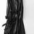 Women’s longline black leather trench coat oversized silhouette