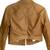 Women brown lambskin leather jacket-button style trucker jacket
