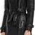 Women’s longline black quilted leather trench coat oversized silhouette