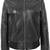 Women’s black lambskin leather jacket- rib collor and waist