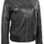 Women’s black lambskin leather jacket- rib collor and waist