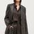 Women’s black leather trench coat full sleeve coat