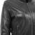 Women’s black lambskin leather jacket- rib collor and waist