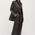 Women’s black leather trench coat full sleeve coat