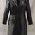 Women’s black leather trench coat full sleeve 2 pockets