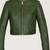 Women’s green lambskin leather jacket slimfit biker moto jacket