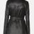 Women’s longline black leather trench style coat belted button style