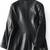 Women’s black leather trench style coat button style