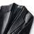 Women’s black leather trench style coat button style