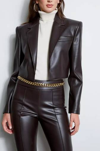 Women’s black lambskin leather jacket -pocket style