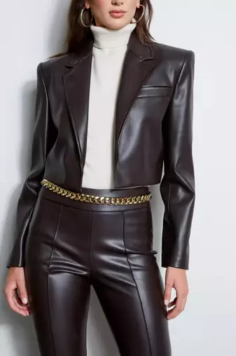 Women’s black lambskin leather jacket -pocket style