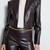 Women’s black lambskin leather jacket -pocket style