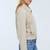 Women’s cream white lambskin leather jacket- zipper detail