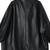Women’s trench style black mid-length leather belted coat