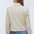 Women’s cream white lambskin leather jacket- zipper detail
