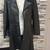 Women’s belted trench style black mid-length leather  coat