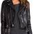 Women’s black lambskin leather biker jacket café racer