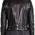 Women’s black lambskin leather biker jacket café racer