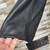 Women’s belted trench style black mid-length leather  coat