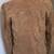 Women’s brown suede leather jacket round design formal look