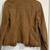 Women’s brown suede leather jacket round design formal look