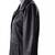 Women’s trench style black mid-length button leather  coat
