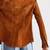 Women’s brown button style suede lambskin leather jacket