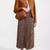 Women’s brown button style suede lambskin leather jacket 2 pockets