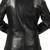 Women’s  style black mid-length leather button trench coat