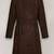 Women’s longline brown suede leather trench style coat belted button style