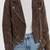 Women’s dark brown seude leather jacket belted design biker jacket