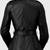 Women’s longline leather trench style coat belted black style