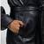 Women’s longline leather trench style coat belted black style