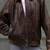 Vintage-inspired oversized women's leather bomber jacket distressed dark brown