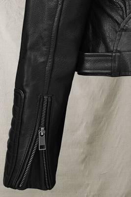 Women’s black blazer style zipper leather coat 2