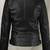 Women’s black blazer style zipper leather coat