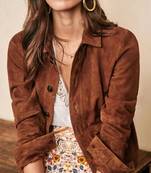 Women’s Brown lambskin leather jacket bomber jacket biker stylish look