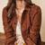 Women’s Brown lambskin leather jacket bomber jacket biker stylish look