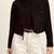 Women’s stylish look black suede lambskin leather jacket- zipper detail café racer