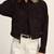 Women’s stylish look black suede lambskin leather jacket- zipper detail café racer