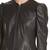 Women’s stylish look puff shoulder black lambskin leather jacket