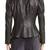 Women’s stylish look puff shoulder black lambskin leather jacket