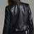 Women’s soft black lambskin leather jacket-zipper waist belt biker stylish look