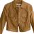 Women’s brown button lambskin leather jacket - 2 pockets
